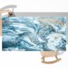 Blue Marble Texture Table Wrap Sticker Laminated Vinyl Cover Self-Adhesive for Desk and Tables