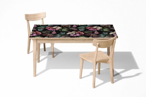 Amazing Flower Pattern Table Wrap Sticker Laminated Vinyl Cover Self-Adhesive for Desk and Tables