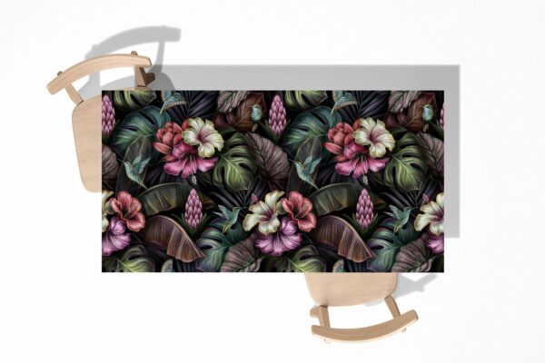 Amazing Flower Pattern Table Wrap Sticker Laminated Vinyl Cover Self-Adhesive for Desk and Tables