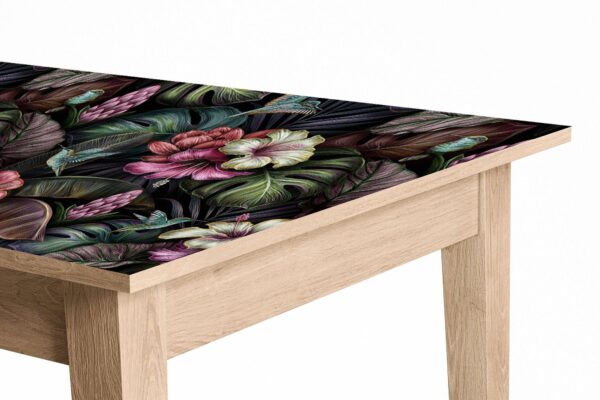 Amazing Flower Pattern Table Wrap Sticker Laminated Vinyl Cover Self-Adhesive for Desk and Tables