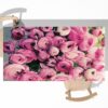 Blooming Peonies Flower Table Wrap Sticker Laminated Vinyl Cover Self-Adhesive for Desk and Tables