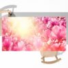 Pink Flowers Background Table Wrap Sticker Laminated Vinyl Cover Self-Adhesive for Desk and Tables