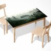 Forest in the Fog Table Wrap Sticker Laminated Vinyl Cover Self-Adhesive for Desk and Tables