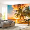 Sunset & Palma Beach View Wallpaper Photo Wall Mural Wall UV Print Decal Wall Art Décor