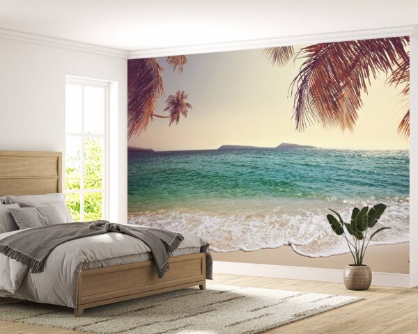 Relaxing Beach & Sea View View Wallpaper Photo Wall Mural Wall UV Print Decal Wall Art Décor