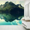 Mountain & River Landscape View Wallpaper Photo Wall Mural Wall UV Print Decal Wall Art Décor