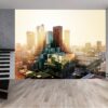 Self-adhesive wall mural featuring Downtown LA during golden hour