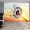 Large dandelion design on office wallpaper.