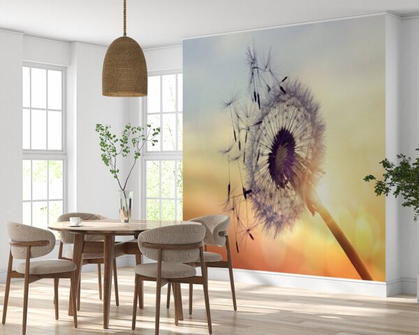 Dandelion in Sunset Wallpaper Photo Wall Mural Wall UV Print Decal Wall Art Décor