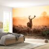 Deer in Sunset View Wallpaper Photo Wall Mural Wall UV Print Decal Wall Art Décor