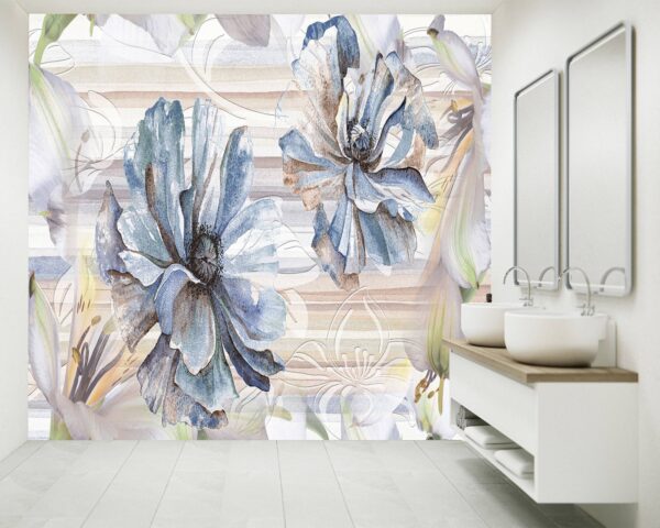 Unique Abstract Flowers Wallpaper Photo Wall Mural Wall UV Print Decal Wall Art Décor