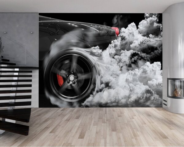 Dynamic supercar design on self-adhesive wallpaper