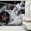 Supersport Car Burning Tyre Wallpaper Photo Wall Mural Wall UV Print Decal Wall Art Décor