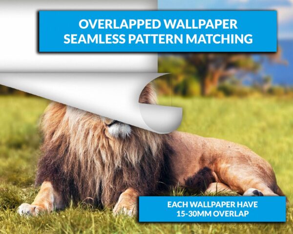 Waterproof lion-themed wall paper