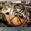 Intricate vintage car dashboard design on wallpaper