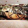 Wallpaper roll with vintage car dashboard design