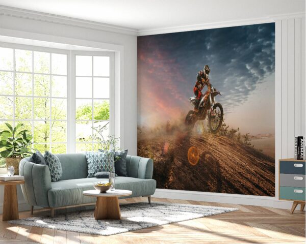 Wallpaper roll showcasing Fox Racing motocross designs