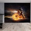 Office wall adorned with cool motorbike mural