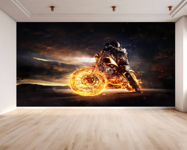 Wallpaper roll with diverse motorbike designs