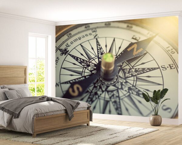 Vintage Compass Theme Wallpaper Photo Wall Mural Wall UV Print Decal Wall Art Décor