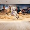 Office wall adorned with horse wall mural