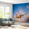 Massive Passenger Airplane Wallpaper Photo Wall Mural Wall UV Print Decal Wall Art Décor