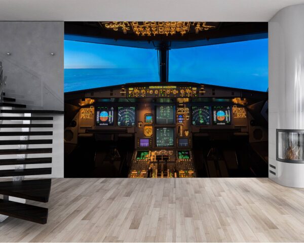 Airplane Cockpit Theme Wallpaper Photo Wall Mural Wall UV Print Decal Wall Art Décor