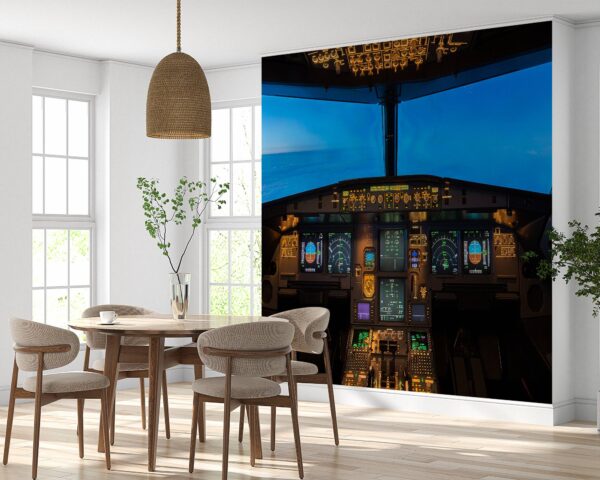 Airplane Cockpit Theme Wallpaper Photo Wall Mural Wall UV Print Decal Wall Art Décor