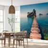 Bridge to Island Landscape Wallpaper Photo Wall Mural Wall UV Print Decal Wall Art Décor