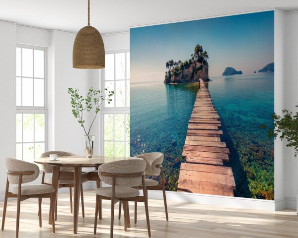 Bridge to Island Landscape Wallpaper Photo Wall Mural Wall UV Print Decal Wall Art Décor