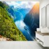 River in the Mountains Wallpaper Photo Wall Mural Wall UV Print Decal Wall Art Décor