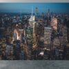 Vibrant New York City night with Empire State Building on vinyl mural