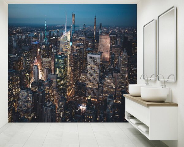 City at Night Landscape Wallpaper Photo Wall Mural Wall UV Print Decal Wall Art Décor