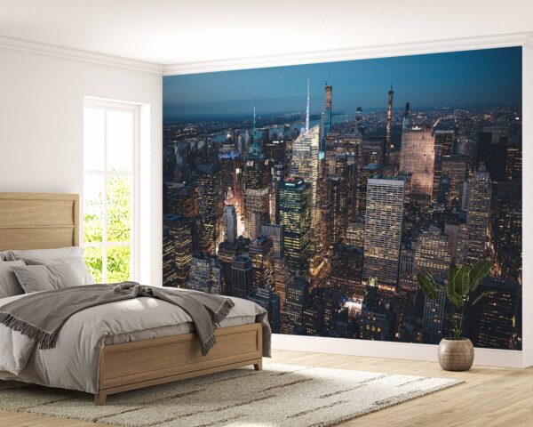 City at Night Landscape Wallpaper Photo Wall Mural Wall UV Print Decal Wall Art Décor