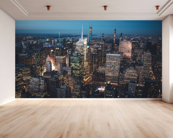 City at Night Landscape Wallpaper Photo Wall Mural Wall UV Print Decal Wall Art Décor