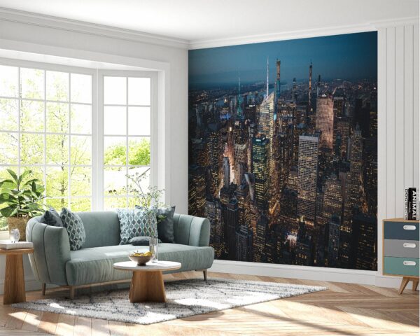 City at Night Landscape Wallpaper Photo Wall Mural Wall UV Print Decal Wall Art Décor