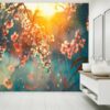 Natural Flowers Sunset View Wallpaper Photo Wall Mural Wall UV Print Decal Wall Art Décor