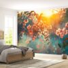 Natural Flowers Sunset View Wallpaper Photo Wall Mural Wall UV Print Decal Wall Art Décor