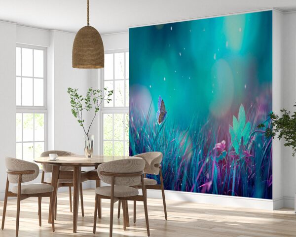 Blue Meadow Landscape Wallpaper Photo Wall Mural Wall UV Print Decal Wall Art Décor