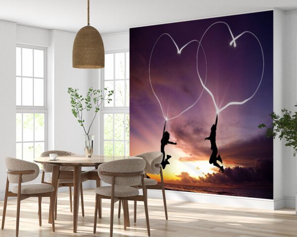 Love Couple in Sunset Wallpaper Photo Wall Mural Wall UV Print Decal Wall Art Décor