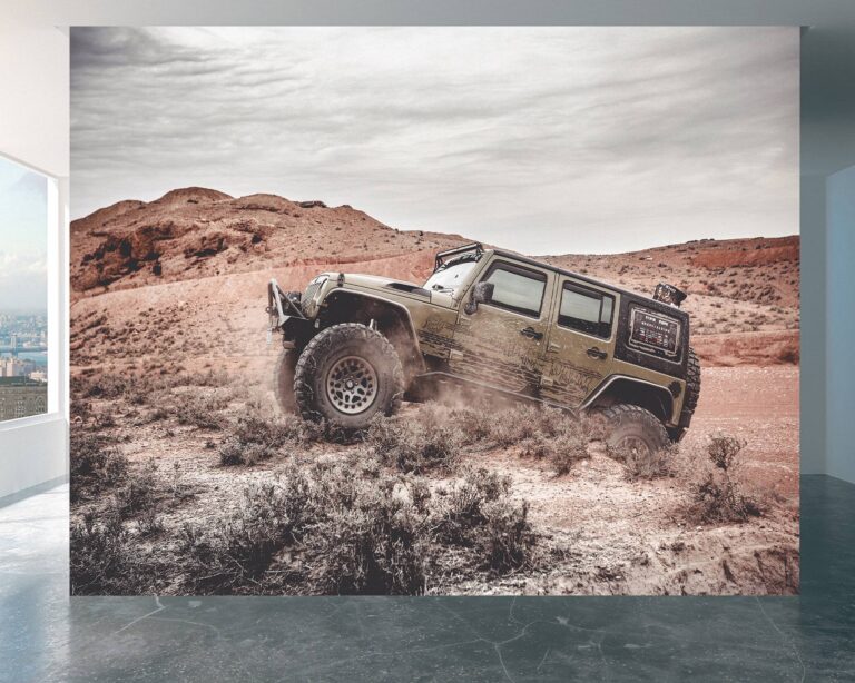 4x4 Offroad Jeep In the Mud Wallpaper Photo Wall Mural Wall UV Print Decal Wall Art Décor