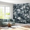 Self-adhesive silver wallpaper with metal effect