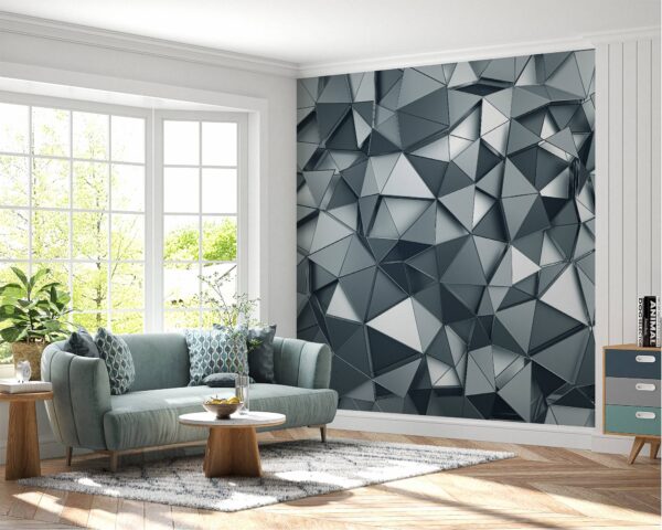 Self-adhesive silver wallpaper with metal effect