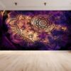 Self-adhesive wallpaper with celestial and spiritual patterns