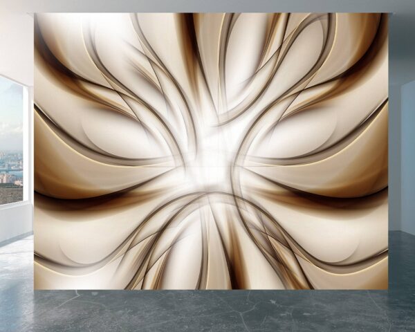 3D Abstract Brown Waves Wallpaper Photo Wall Mural Wall UV Print Decal Wall Art Décor