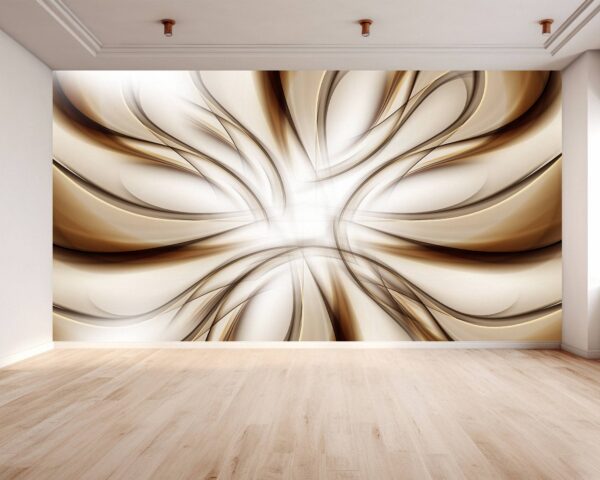 Peel and stick brown waves wallpaper