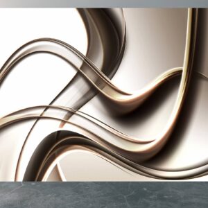 3D Abstract Gold Wave Design Wallpaper Photo Wall Mural Wall UV Print Decal Wall Art Décor