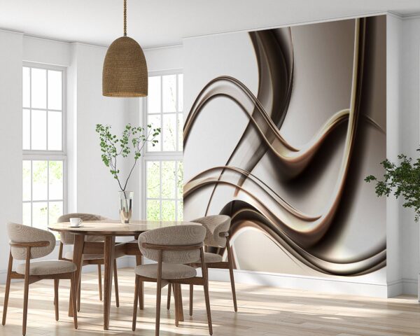 3D Abstract Gold Wave Design Wallpaper Photo Wall Mural Wall UV Print Decal Wall Art Décor