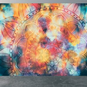 Abstract Mandala Watercolor Wallpaper Photo Wall Mural Wall UV Print Decal Wall Art Décor