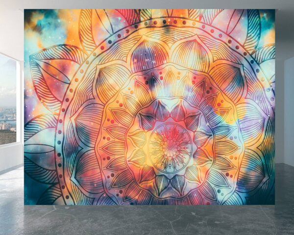 Abstract Mandala Watercolor Wallpaper Photo Wall Mural Wall UV Print Decal Wall Art Décor